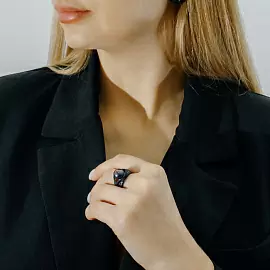 Кольцо один камень 51886S2B серебро_1