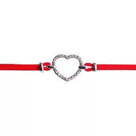 Браслет красная нить 05070291-28-6 серебро Сердце_0