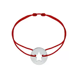 Браслет красная нить 00070320-6 серебро Звезда_0