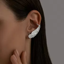 Серьги кафф 94170242 серебро Каффа+пусета_1