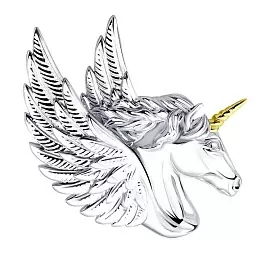 Брошь 94049018 серебро Единорог_0