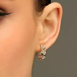 Серьги 032002-1102 золото Тиффани Х_1