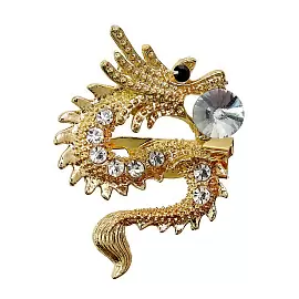 Брошь 3-3253-Y ювелирный сплав Дракон_0