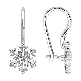 Серьги 94027046 серебро Снежинка_0