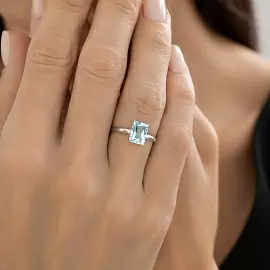 Кольцо один камень 92014651 серебро_1