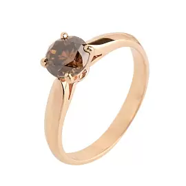 Кольцо один камень 3516598 крап. золото_0