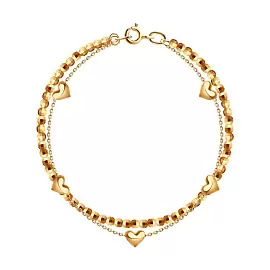 Браслет на ногу 051548 золото Сердце_0