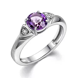 Кольцо один камень 01-4343.БРАМ-00 серебро_0