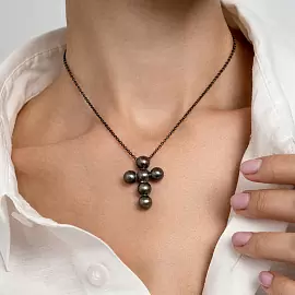 Колье NK091563NIN-M серебро Крест_1