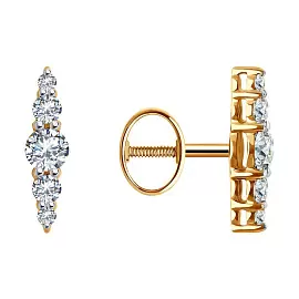 Серьги пусеты 0200467 золото Дорожка_0