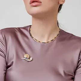 Брошь BO080527ENM-M серебро Улитка_1