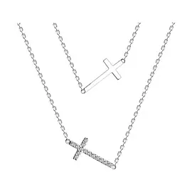 Колье 94070767 серебро Крест_0