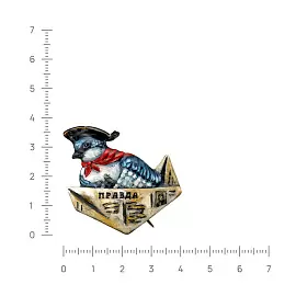 Брошь 5-187-0050 серебро Птица_1