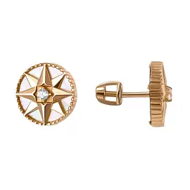 Серьги пусеты 2002253-2 золото Диор_0