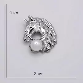 Брошь 261110400s ювелирный сплав Лошадь_1