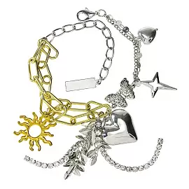 Браслет 3V-5624-WY ювелирный сплав Сердце_0