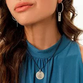 Серьги серьга одиночная 2-191-0083 серебро Крест_2