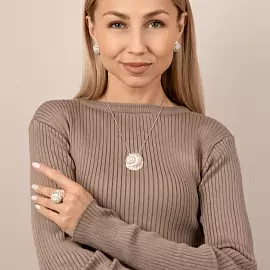 Подвеска 16-053TR эм.кор серебро Ракушка_2