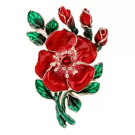 Брошь 41-003 эм.кр серебро Цветок_0