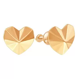 Серьги пусеты 00-62-0407-00 золото Сердце_0