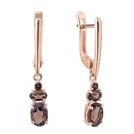 Серьги подвесные С-0284 раух золото_0