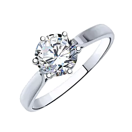 Кольцо один камень б1954 золото_0