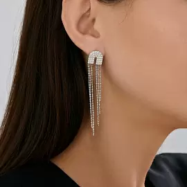Серьги подвесные 94027054 серебро Цепи_1
