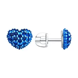Серьги пусеты 94027217 серебро Сердце_0