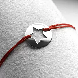 Браслет красная нить 00070320-6 серебро Звезда_1