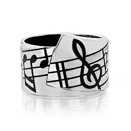 Кольцо 1-202-0089 серебро нота_1