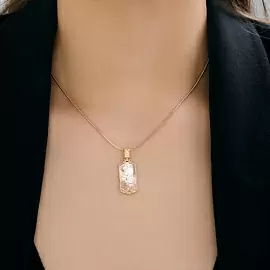 Подвеска религиозная христианская ладанка 036708 золото Ангел Хранитель_1