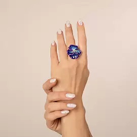 Кольцо 32-071TR серебро Цветок_1