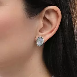 Серьги пусеты SW000095R-150E1 ювелирный сплав_1