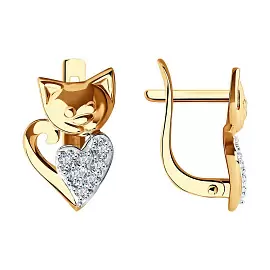 Серьги 029265 золото Кот_0