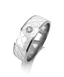 Кольцо обручальное ГК-10ж-1ф/с серебро
