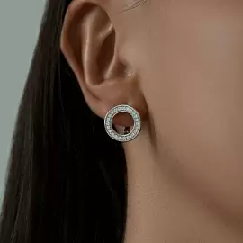 Серьги 94021420 серебро Круг_1