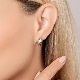 Серьги конго E6068-W серебро_3