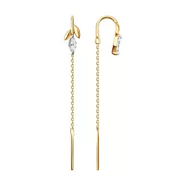 Серьги продевки 0200607 золото Тюльпан_0