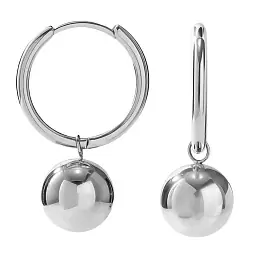 Серьги подвесные KV-2-012S-d25-YOUSPHERE серебро Шар_0