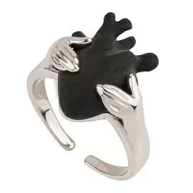 Кольцо 3-1655-W ювелирный сплав Сердце в твоих руках_0