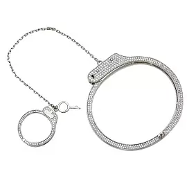Браслет жесткий G16-CZ-3939BL серебро наручники_0