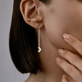 Серьги продевки 94025772 серебро Месяц_1