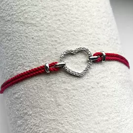 Браслет красная нить 05070291-28-6 серебро Сердце_1