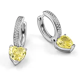 Серьги подвесные 02-4767.0БТ6-00 серебро Сердце_0