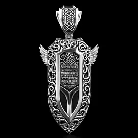 Подвеска религиозная христианская ладанка 519920-59 серебро Ангел Хранитель_1