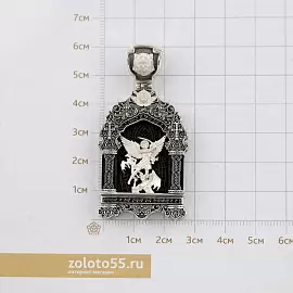Подвеска религиозная христианская ладанка 508926-59 серебро Георгий Победоносец_2