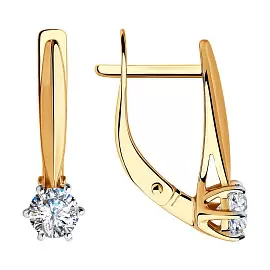 Серьги один камень 028317 золото_0