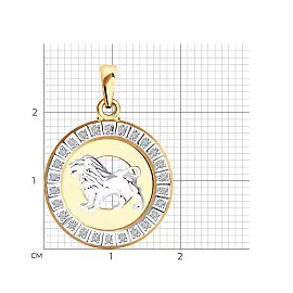 Подвеска знак зодиака 032495 золото Лев_1