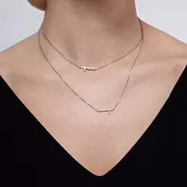 Колье 94070767 серебро Крест_1