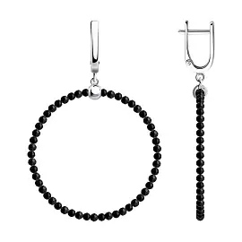 Серьги подвесные 83020227 серебро Круг_0